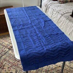 Zanotto Linen Chevron Table Runner Blue Hanukkah